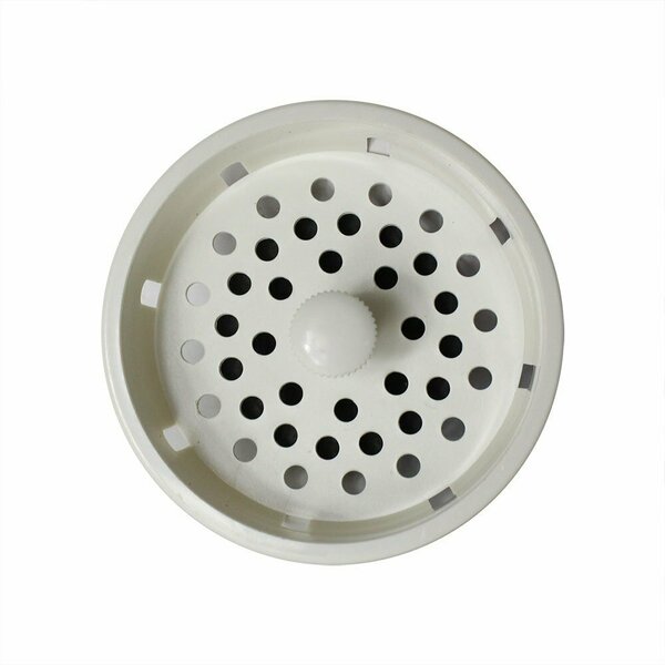 Thrifco Plumbing 3-1/4 Inch Basket Strainer with Stopper, Ivory- White, Replaces 4402352